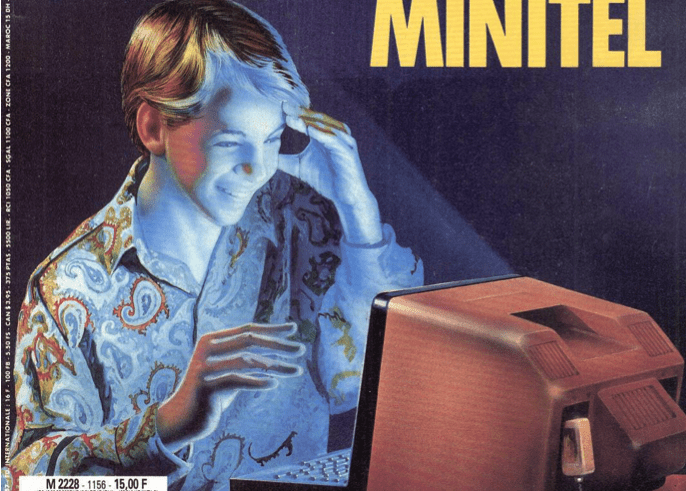 image of minitel computer zoomed in on keyboard